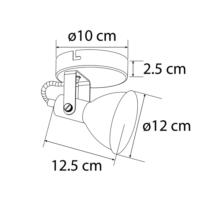 Spot de plafond design noir avec or - Alex