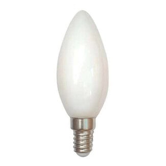 Ampoule flamme filament LED E14 à coque opaline 1,6 watt, 35 mm