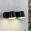 Applique murale extérieure 2 lumières Marley - noire, orientable