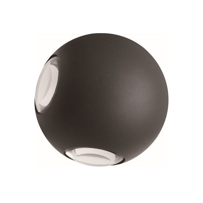 Applique murale extérieure sphérique Cosmo - noire avec LED intégrée