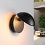 Applique murale extérieure ronde orientable Liv - noire avec LED intégrée