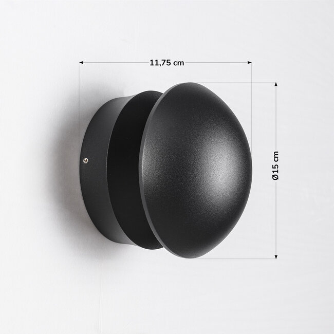 Applique extérieure ronde réglable noire - Liv