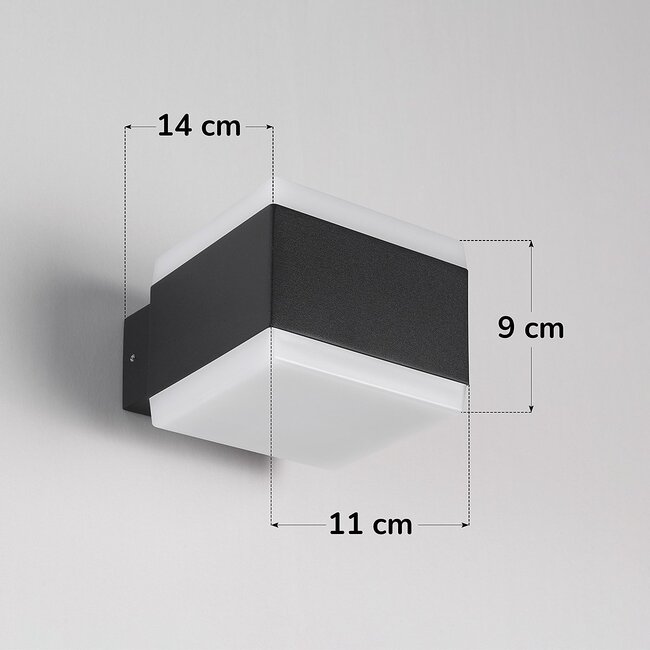 Applique murale extérieure moderne Mikki - noire avec LED intégrée