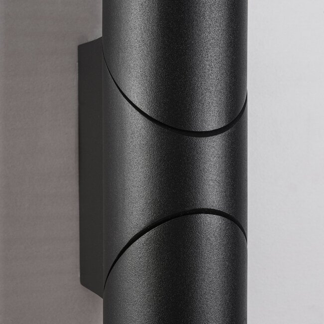 Applique murale extérieure cylindrique Tess - noire