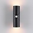 Applique d'extérieur moderne noire avec LED et capteur - Tess