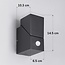 Applique murale extérieure orientable Mila avec détecteur - noire avec LED intégrée