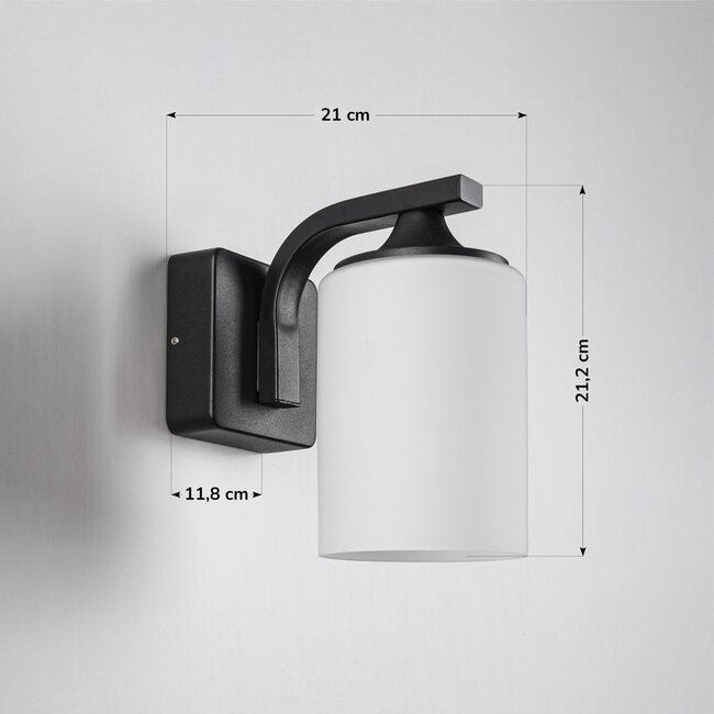 Applique rustique d'extérieur Elmi - noir mat