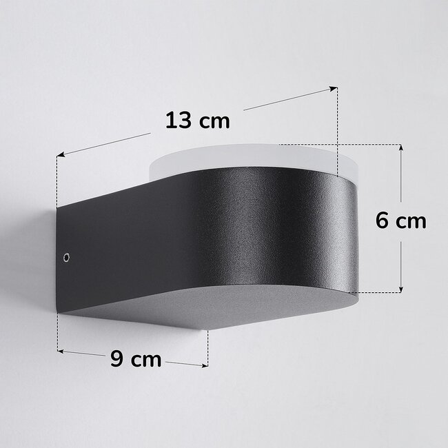Applique murale extérieure Feline avec LED intégrée - noire