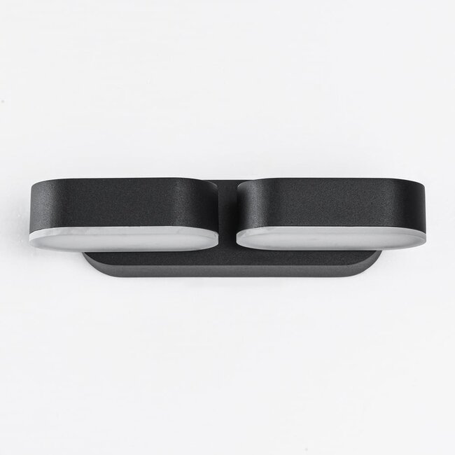 Applique extérieure réglable noir à 2 lumières - Stan