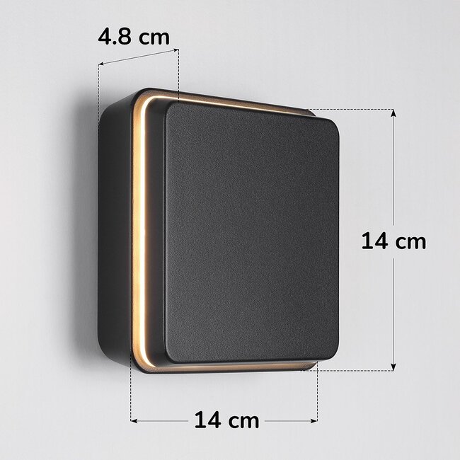 Applique murale extérieure coulissante Will - noire avec LED intégrée