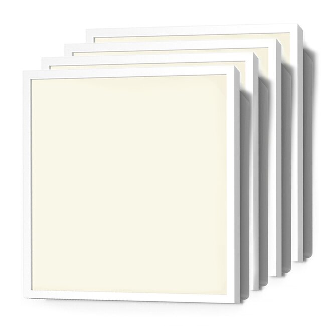 Kit de 4 panneaux LED à gradation, 60 x 60 cm, UGR <19, 30 W, 3000 K - 114 lm/W