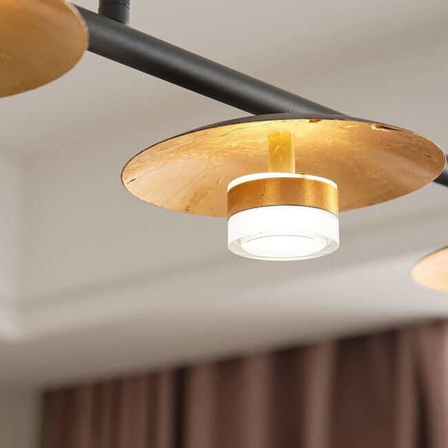 Suspension moderne noire et or 5 spots LED - Martha