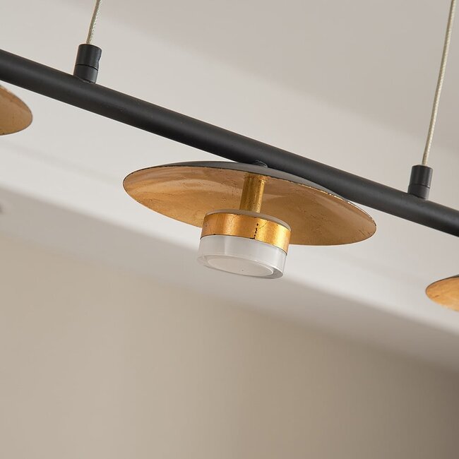 Suspension moderne noire et or 5 spots LED - Martha