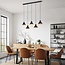 Suspension industrielle moderne 5 branches noire - Odin
