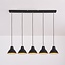 Suspension industrielle moderne 5 branches noire - Odin