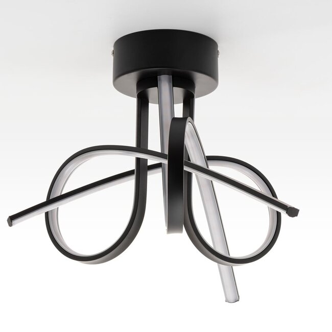 Plafonnier design noir avec LED dimmable en 3 étapes - Fallon