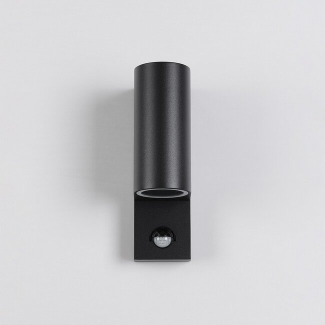 Applique extérieure moderne noire 2 lumières avec détecteur - Curtis