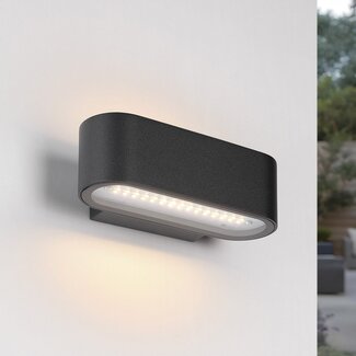 Applique murale extérieure moderne Tino - noire avec LED intégrée