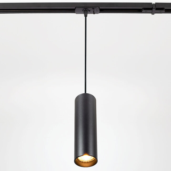 Suspension tube monophasée sur rail Simon - noir