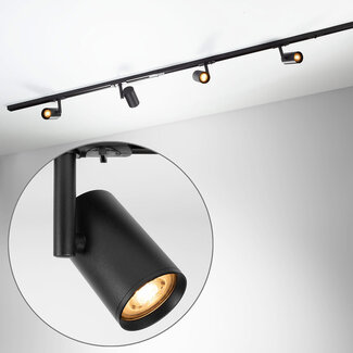 Système de rail noir monophasé de 1,5 mètre avec spots Blake - spots plafond