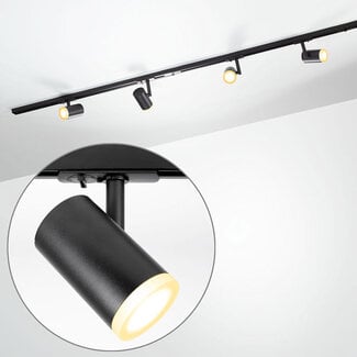 Kit rail monophasé de 1,5 mètre et spots June, noir