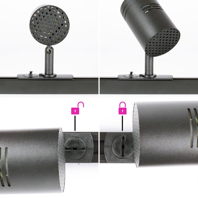 Système de rail industriel monophasé de 1,5 mètre avec spots Jamie - rail de plafond