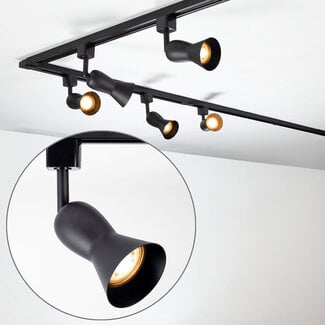 Kit rail monophasé de 3 mètres et spots Elle, noir