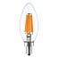 Ampoule flamme filament LED E14 dimmable, verre transparent 3,5 watts