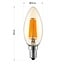 Ampoule flamme filament LED E14 dimmable, verre ambré 3,5 watts