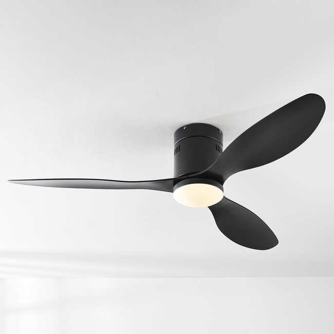 Ventilateur de plafond Zazoe 3 pales avec éclairage - noir