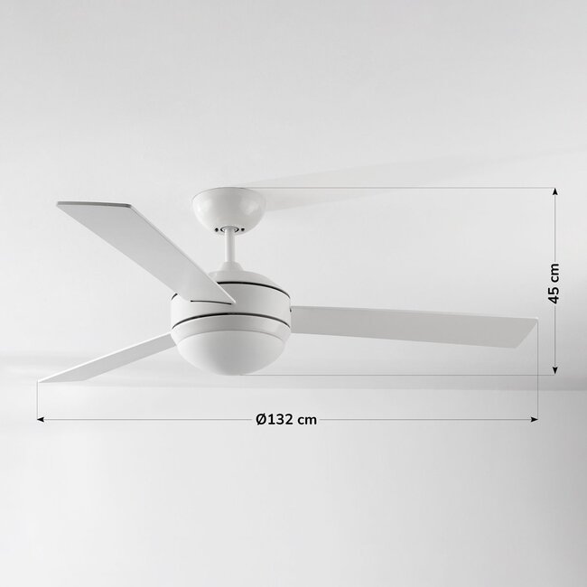 Ventilateur de plafond Jinx avec LED - blanc et brun clair