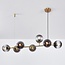 Suspension design avec verre fumé, 7 lumières - Sette