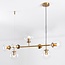Suspension design 7 lumières Hepta - verre transparent et doré