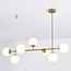 Suspension design 7 lumières Hepta - globes en verre blanc laiteux