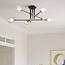 Plafonnier design 6 lumières Aura - noir et doré