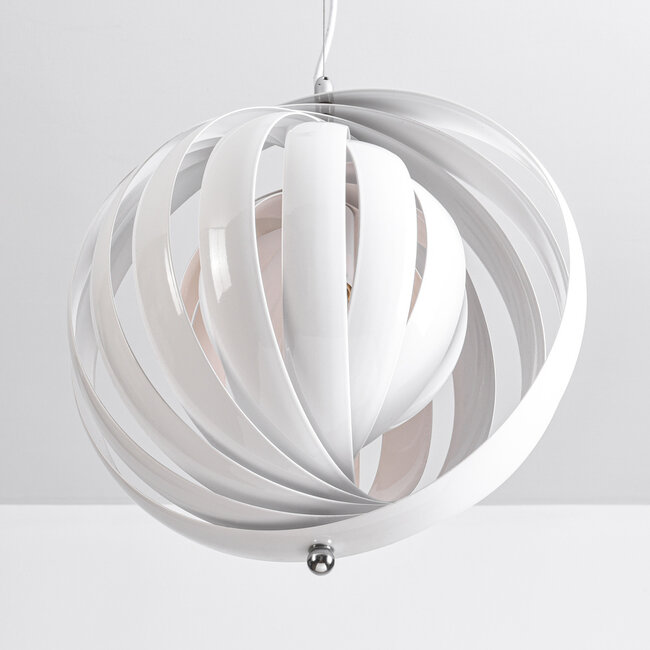 Suspension design en métal blanc, 1 lumière - Luana