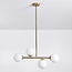 Suspension design 4 lumières Asun - doré et verre blanc laiteux