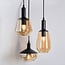 Suspension design 3 lumières Mala - verre ambré