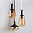 Suspension design 3 lumières Mala - verre ambré