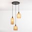 Suspension moderne avec verre ambré 3 lumières - Lana
