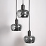 Suspension noir mat avec verre gris fumé 3 lumières - Reno