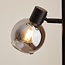 Lampadaire moderne Mesa 3 lumières, noir mat et verre fumé gris