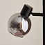 Lampadaire moderne noir mat avec verre gris fumé à effet miroir 3 lumières - Mesa