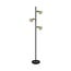 Lampadaire moderne Fayette 3 lumières en doré sable et verre ambré