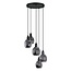 Suspension design 5 lumières Boise - noir et verre fumé