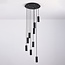 Suspension design 9 lumières Hialeah - noir mat et doré sable
