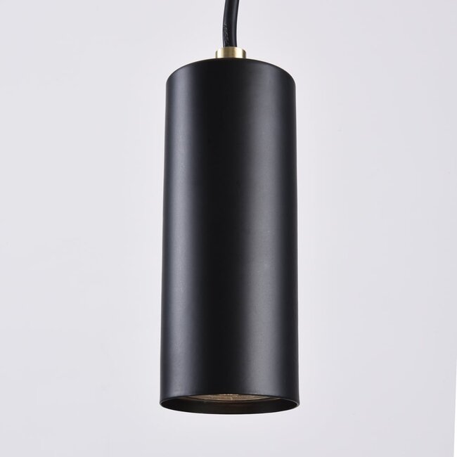 Suspension design 9 lumières Hialeah - noir mat et doré sable
