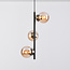 Suspension design à 3 lumières verre ambré - Lori