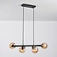 Suspension moderne 4 lumières Saba - noir et verre fumé