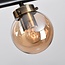 Suspension moderne 4 lumières Saba - noir et verre fumé